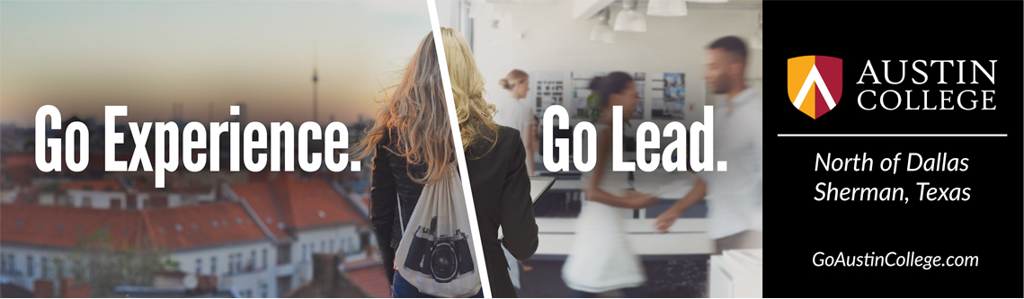 Jan Term Billboard - Go Experience. Go Lead. Go Austin College