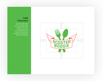 Recommended whitespace clearance around the Scooter Boogie logo
