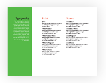 Brand font families and recommended uses