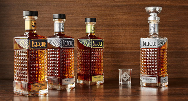 Belfour Whiskey and Bourbon Bottles